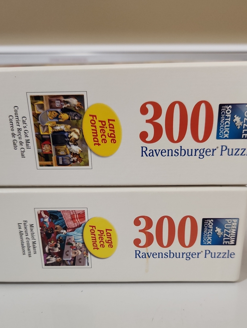 2/$20 Ravensburger Puzzles 300 Pc LARGE FORMAT Mischief Makers Cats Got Mail - Picture 10 of 10